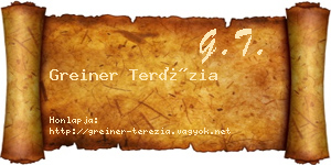 Greiner Terézia névjegykártya